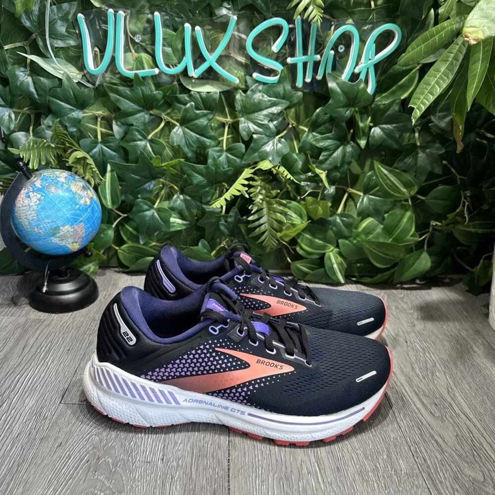 Brooks Womens Adrenaline GTS 22 1203531D080 Blue Running Shoes Sneakers Sz 8.5 D